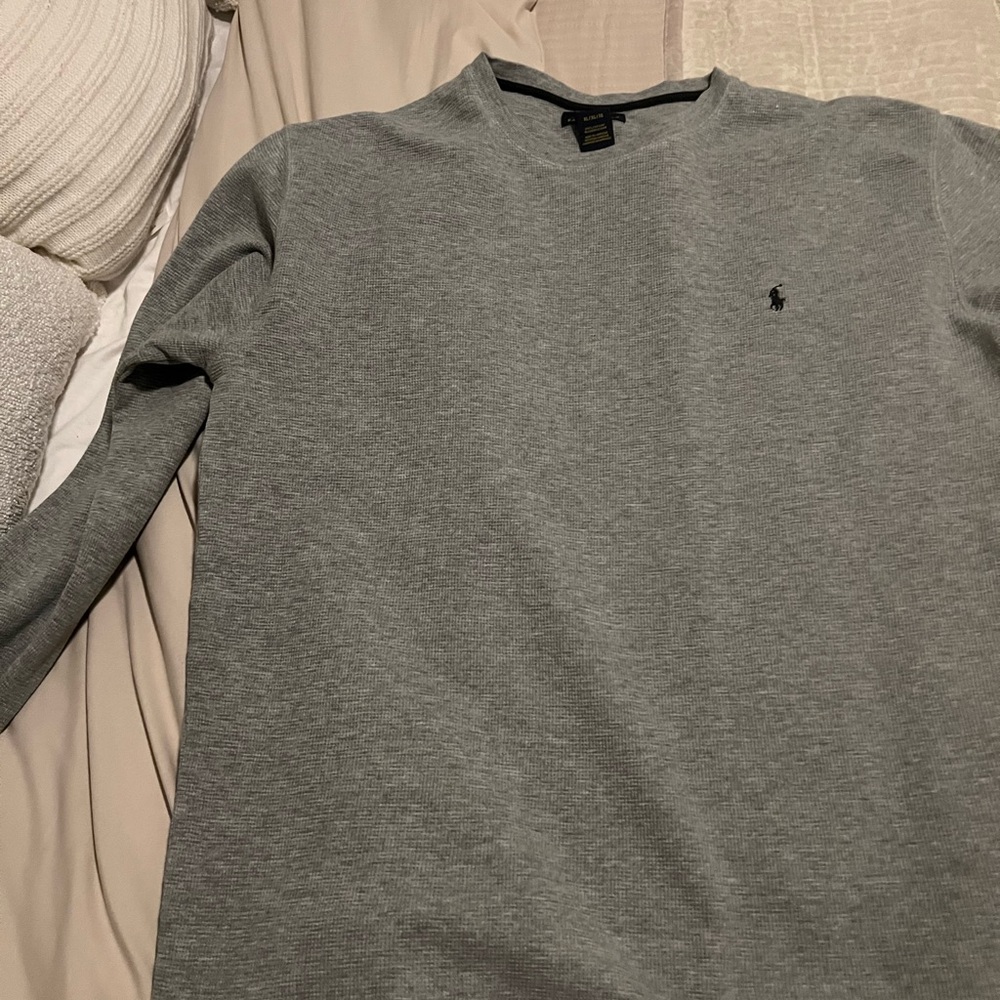 Polo by Ralph Lauren Heather Gray Thermal Shirt - Picture 7 of 14